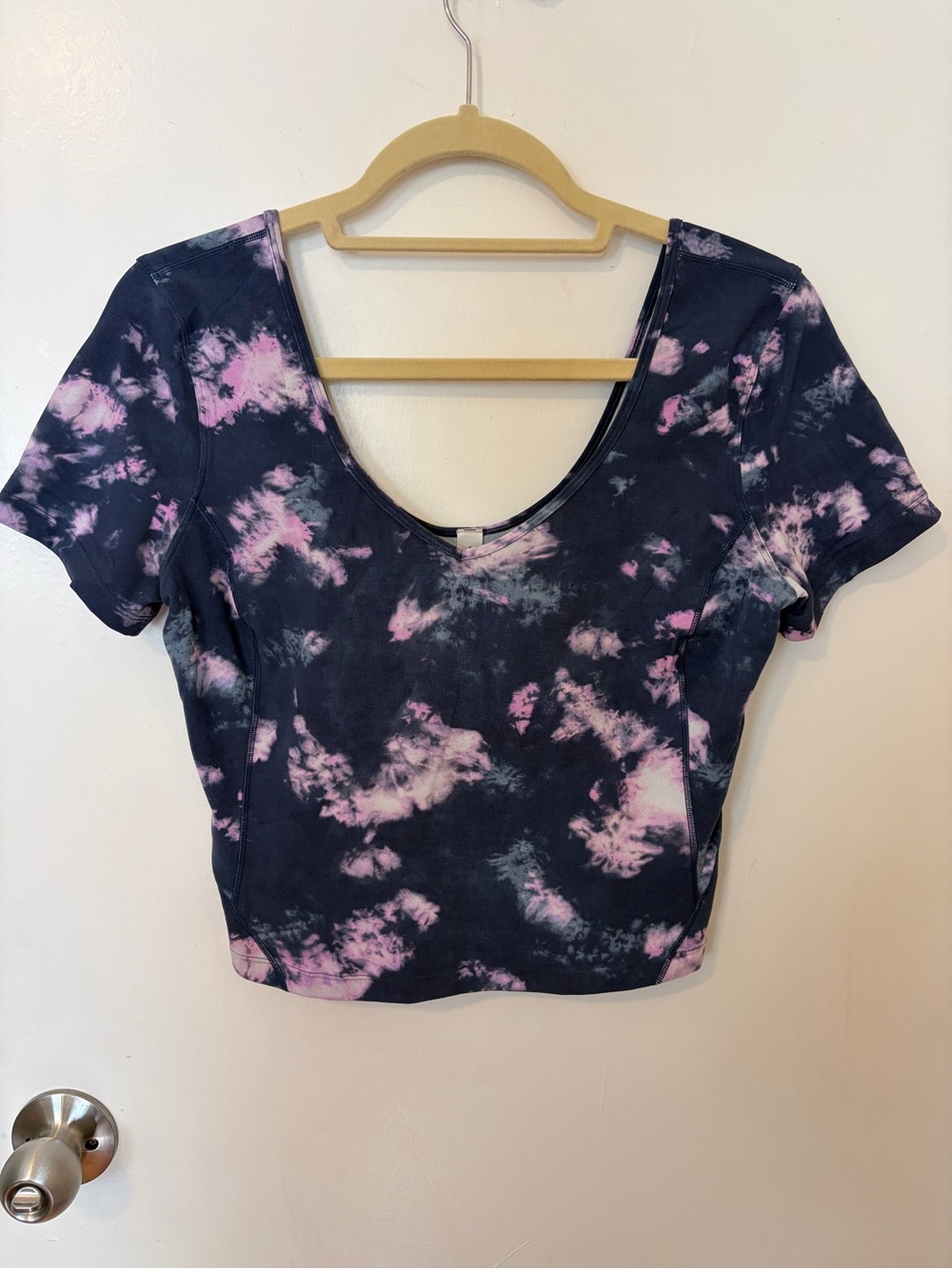 Lululemon Align Tee Size 8 Circulate Tie Dye Mineral Blue Multi Nulu Cropped